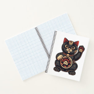 Carnet jolie Maneki Neko imprimé chat japonais