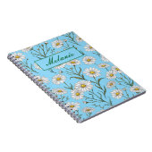 Carnet Jolie marguerite florale de printemps personnalisé (Côté Droit)