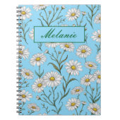 Carnet Jolie marguerite florale de printemps personnalisé (Devant)