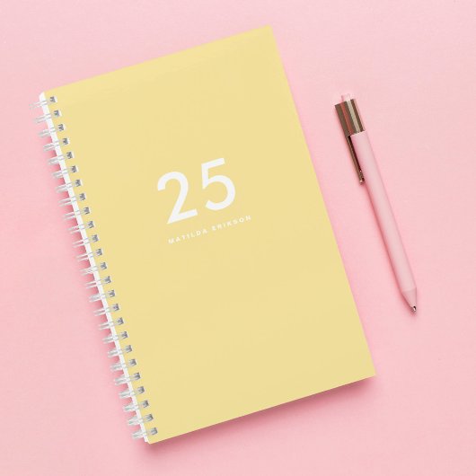 Carnet Jolie Pastel Nom jaune École