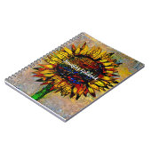 Carnet Jolie peinture Abstraite de tournesol (Côté gauche)