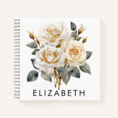 Carnet Jolie personnalisation Mois de naissance Fleur Nom (Devant)