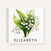 Carnet Jolie personnalisation Mois de naissance Fleur Nom (Devant)