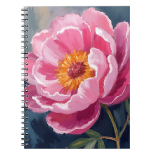 Carnet Jolie Pivoine Rose   Peinture de Fleur Aquarelle