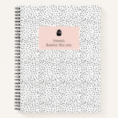 Carnet Jolie Polka Dot Blush Pink Baking Cupcake Recette (Devant)