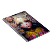 Carnet Jolie poupée fille cheveux roses (Côté Droit)