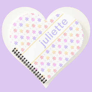 CARNET JOLIE PURPLE PÂLE ROSE PETIT MOTIF DE FLEURS