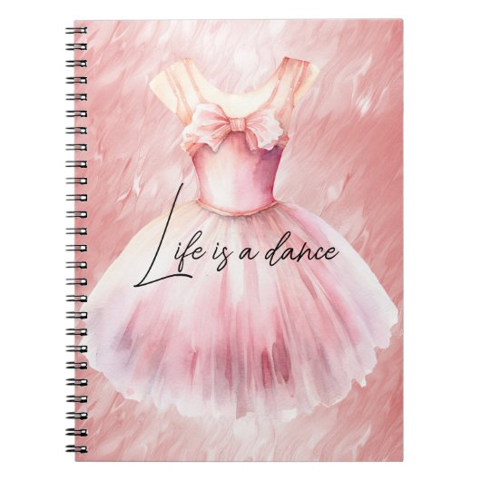 Carnet Jolie robe de ballet rose (Devant)