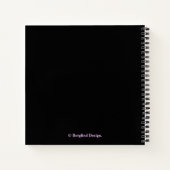 Carnet Jolie rose rose rose fleur noir boho tendance (Dos)