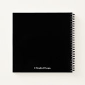 Carnet Jolie rose rose rose fleurs noir tendance boho (Dos)