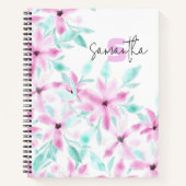 Carnet Jolie Serene Soft Rose Aquarelle Fleurs (Devant)