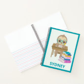 Carnet Jolie Sloth à l'école Personnalisée (Intérieur)