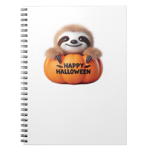 Carnet Jolie Sloth assise dans un Citrouille. Hauteur heu (Devant)