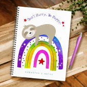 Carnet Jolie Sloth Boho Rainbow Ne vous dépêchez pas d’êt