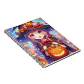 Carnet Jolie Sorcière d'Halloween Anime (Côté Droit)