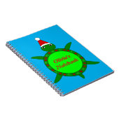 Carnet Jolie tortue de Noël avec coquille de fleurs perso (Côté Droit)