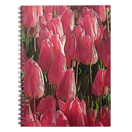 Carnet Jolie tulipe rose (Devant)
