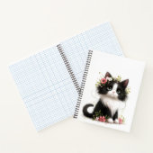 Carnet Jolie Tuxedo Kitten avec Fleurs (Intérieur)