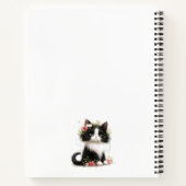 Carnet Jolie Tuxedo Kitten avec Fleurs (Dos)