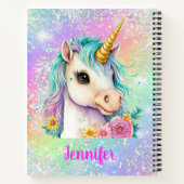Carnet Jolie Unicorn Sparkle Rainbow School (Dos)