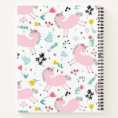 Carnet Jolie Unicorne Rose fille Aquarelle Monogramme (Dos)