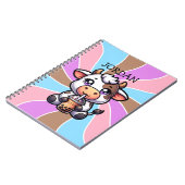 Carnet Jolie vache bébé Boire Boba Kawaii Cartoon (Côté gauche)