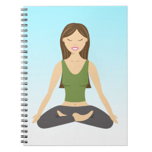 Carnet Jolie Yoga Girl Assis Dans Lotus Pose Illustration