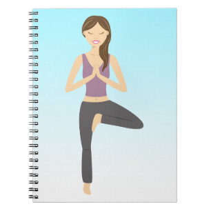 Carnet Jolie Yoga Girl Faisant L'Illustration De Pose D'A