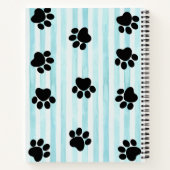 Carnet Jolies chatons & pattes, bleu rayé spirale (Dos)