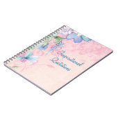 Carnet Jolies citations florales rose et bleu (Côté gauche)