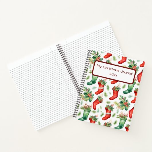 Carnet Jolies couches d'aquarelle rouge et verte (Intérieur)