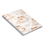 Carnet Jolies Filles Capybara École Nom Personnalisé (Côté Droit)