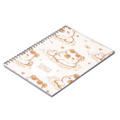 Carnet Jolies Filles Capybara École Nom Personnalisé (Côté gauche)