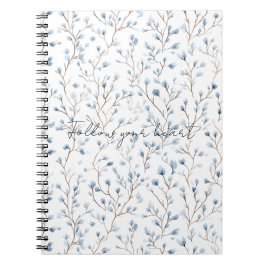 Carnet Jolies Fleurs Blanches Bleues (Devant)