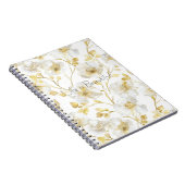 Carnet Jolies Fleurs Blanches Dorées  (Côté Droit)
