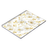 Carnet Jolies Fleurs Blanches Dorées  (Côté gauche)