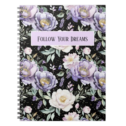 Carnet Jolies Fleurs Blanches Violettes (Devant)