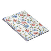 Carnet Jolies Fleurs Bleues Rouges (Côté Droit)