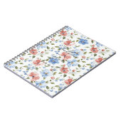 Carnet Jolies Fleurs Bleues Rouges (Côté gauche)