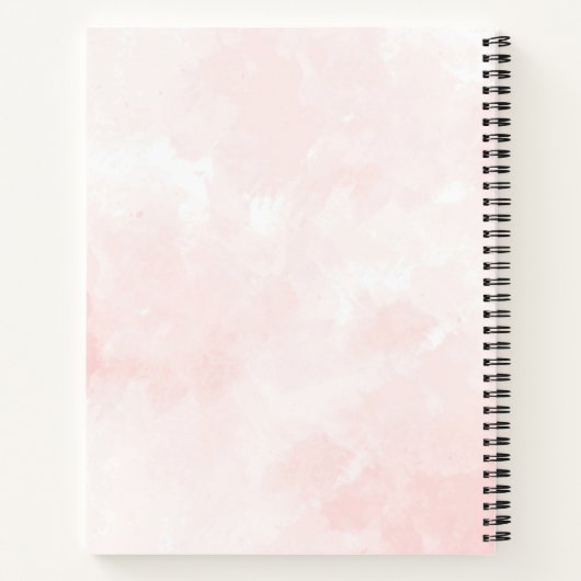 Carnet Jolies fleurs bleues sur Arrière - plan rose (Dos)