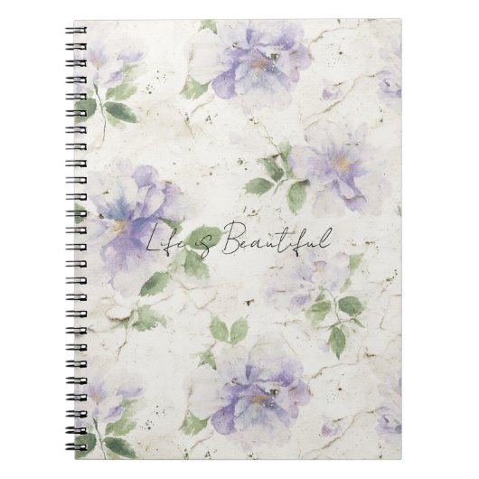Carnet Jolies fleurs de lavande violette (Devant)