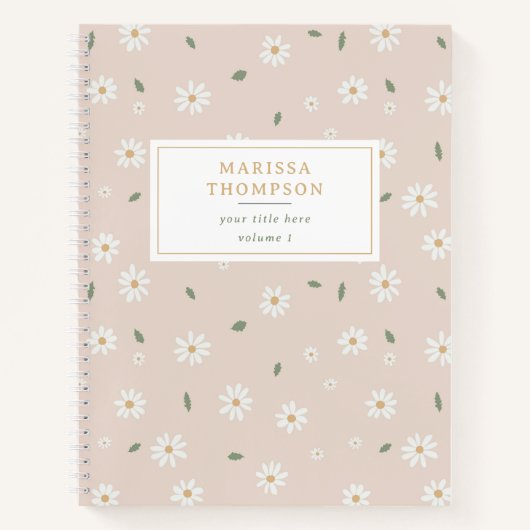 Carnet Jolies Fleurs de Marguerite et Feuillage (Devant)