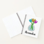 Carnet Jolies fleurs de Parties scintillant personnalisée (Intérieur)