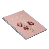 Carnet Jolies Fleurs Rouge Bourgogne (Côté Droit)