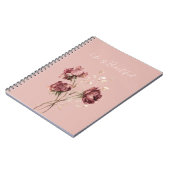 Carnet Jolies Fleurs Rouge Bourgogne (Côté gauche)