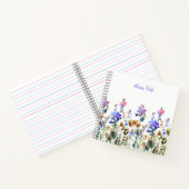Carnet Jolies fleurs sauvages à l'aquarelle | votre nom (Intérieur)