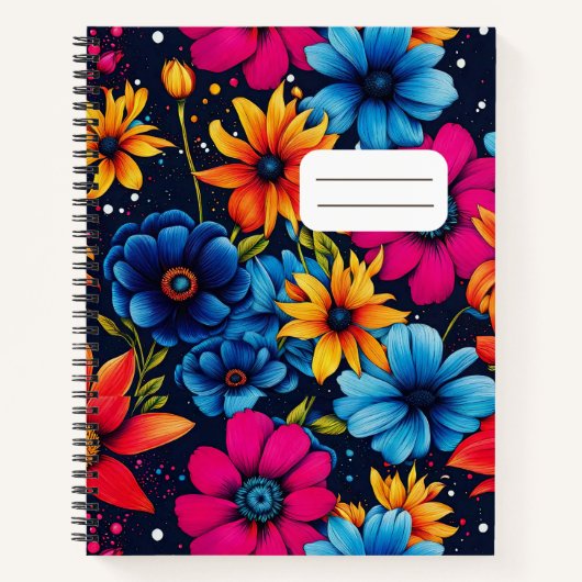 Carnet Jolies fleurs sucrées et roses (Devant)