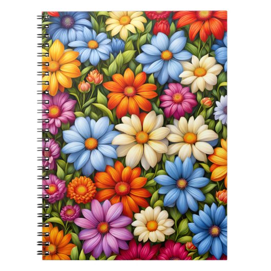 Carnet Jolies Fleurs, Vivement Colorées, (Devant)
