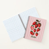 Carnet Jolies fraises et rayures au Risographe avec nom p (Intérieur)
