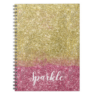 Carnet Jolies parties scintillantes de Faux de rose d'or